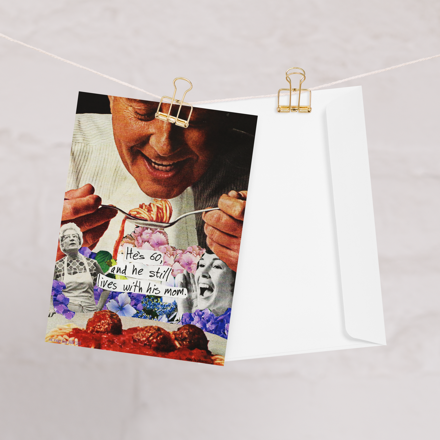 "He's 60 & Still Lives with His Mom" Birthday Card