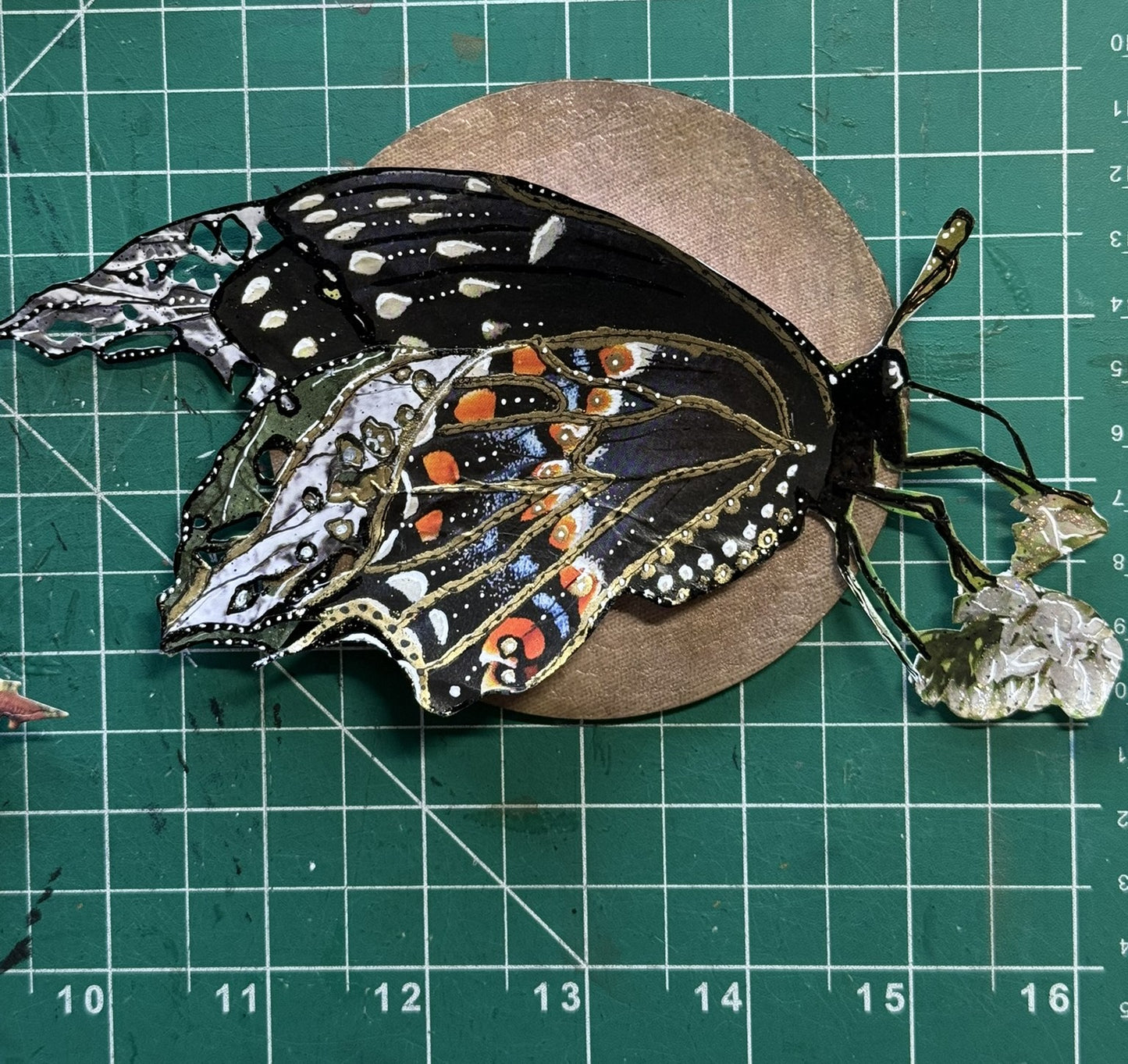 Hidden Butterfly Garden | Original Mixed Media Collage