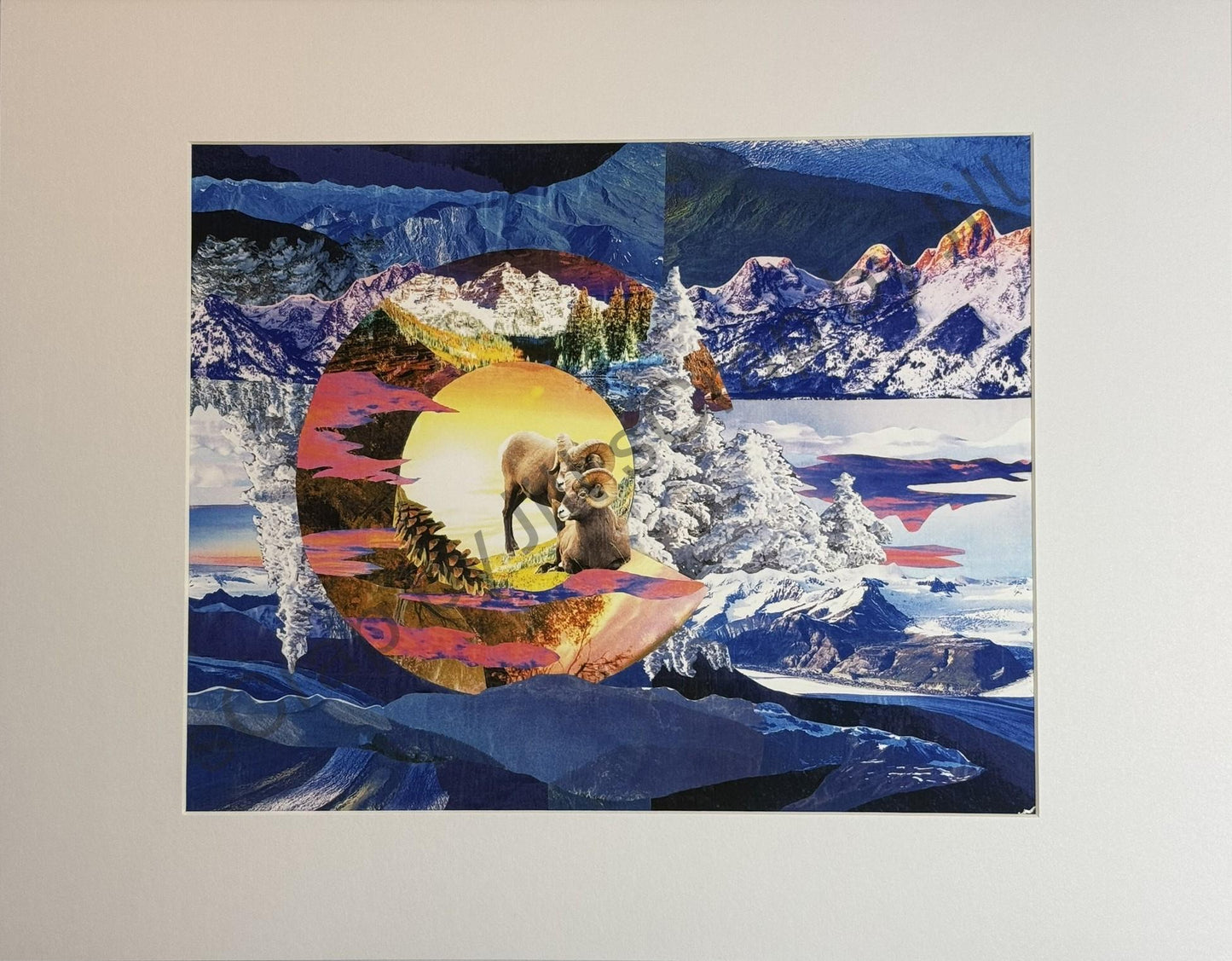 Colorado Flag Collage Original Art Design Giclée Print