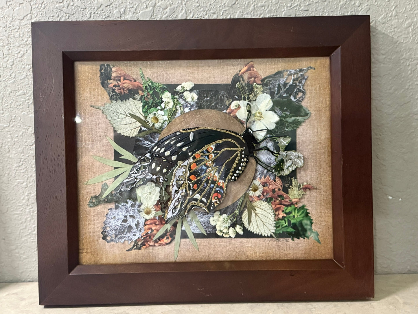 Hidden Butterfly Garden | Original Mixed Media Collage