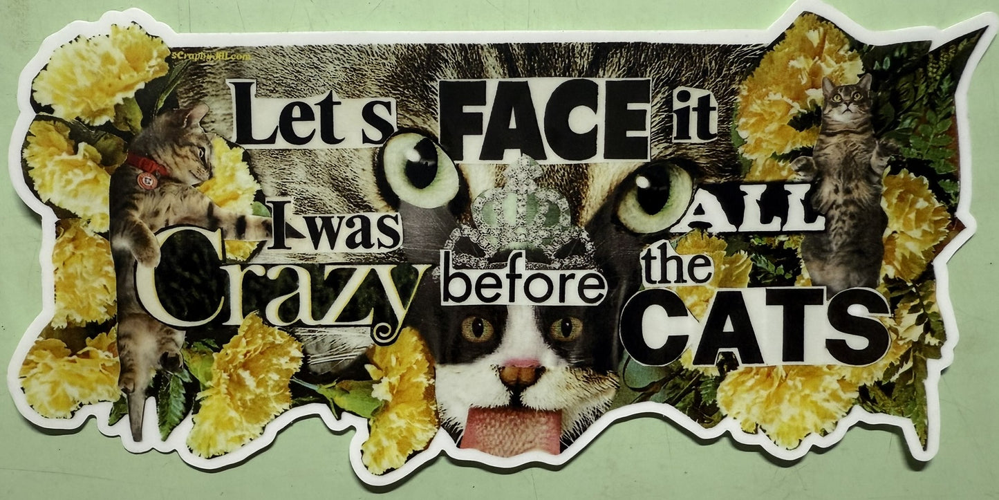 The "Crazy Cat Lady" Declaration Sticker - 8.1" x 4.11"