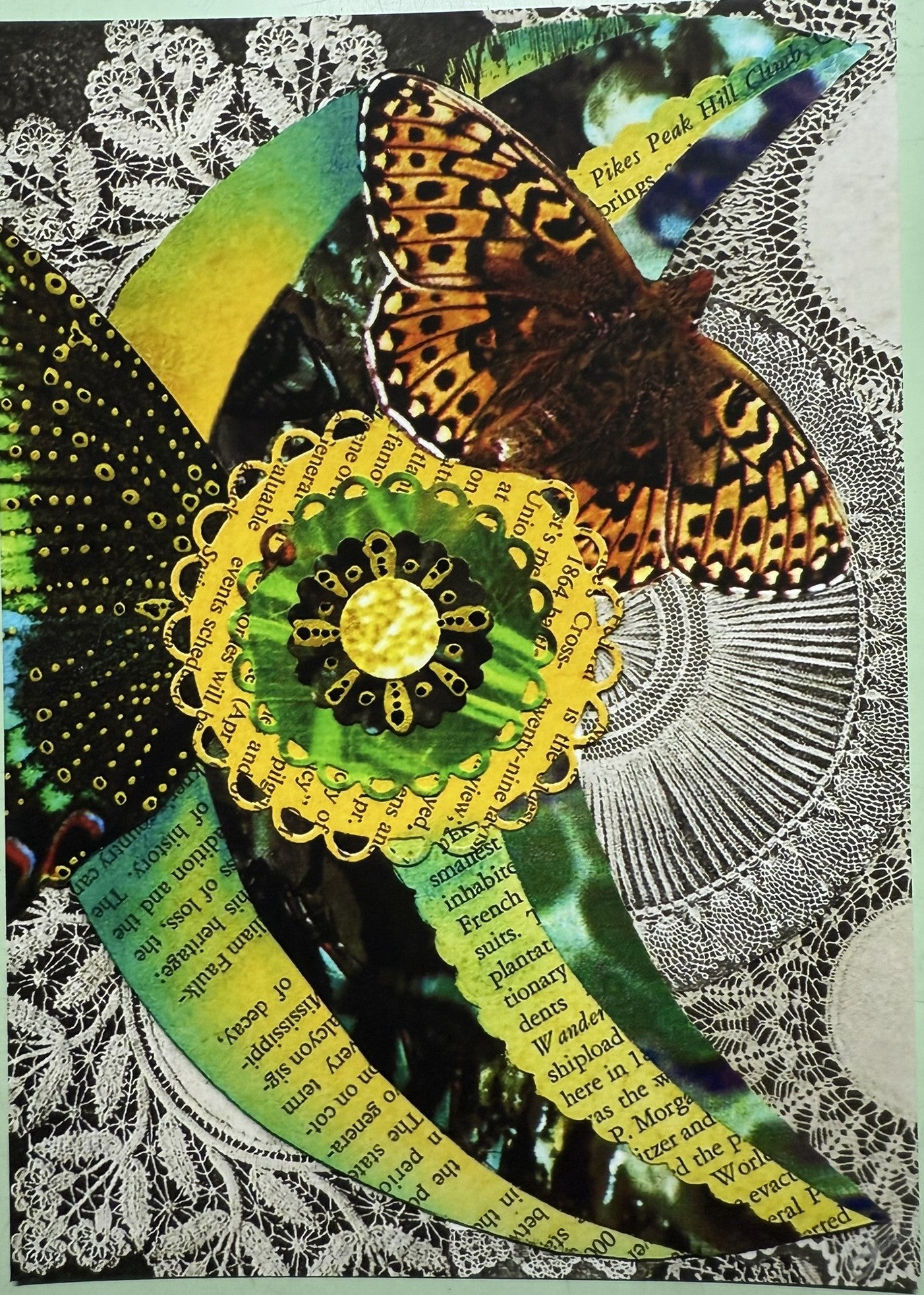 MOON PHASES *7 PIECE* Celestial Wall Art Mixed Media Collage Original Artwork Print