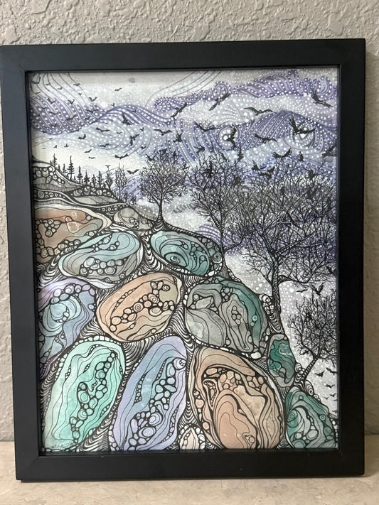 Murder on the Rocks | Original Ink & Watercolor